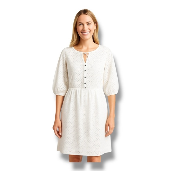White House Black Market Dresses & Skirts - White House Black Market White Eyelet Dress